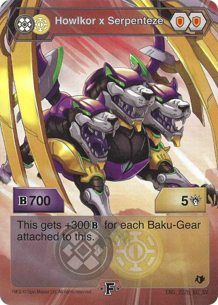 Darkus Aurelus Howlkor X Serpenteze Shields Of Vestroia The Bakugan Wiki