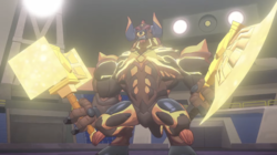 Bruiser using Flare Axe and Smash Hammer in the anime.png