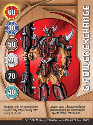 Bakugan Battle Brawlers G-POWER INCREASE Ability Card 36/48c